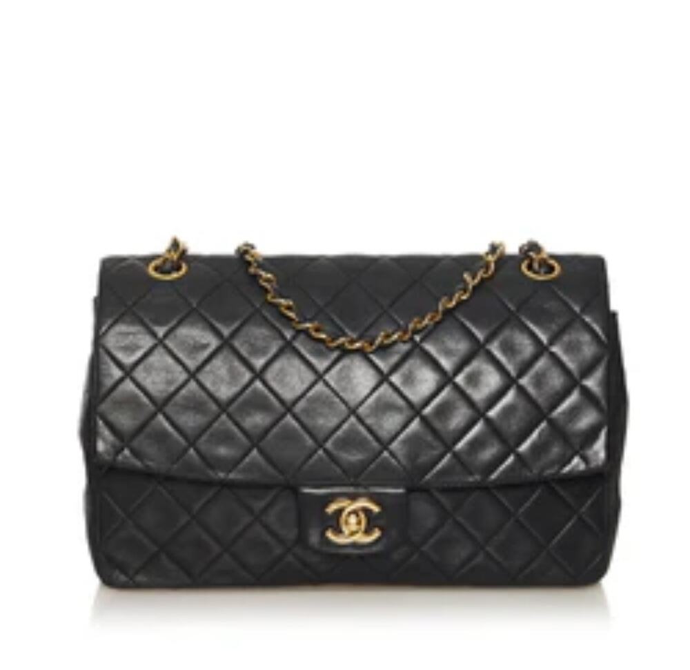 CHANEL CC Timless MATELASSE 34 Single Flap Double Chain Shoulder Bag Lambskin